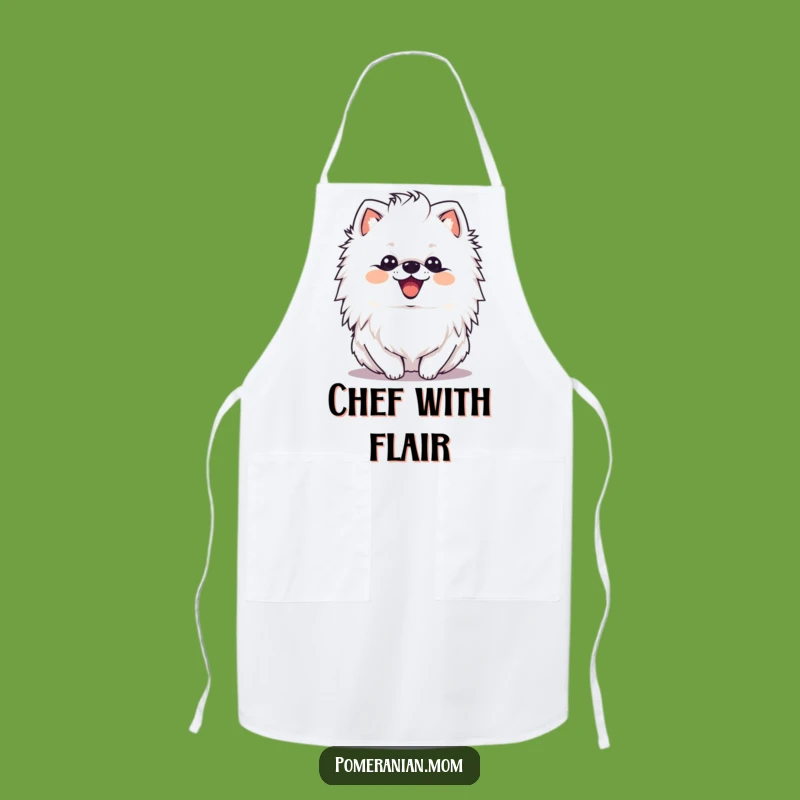 Joyful Chef Funny Kawaii Pomeranian Mane Shake Apron - Kitchen Gift