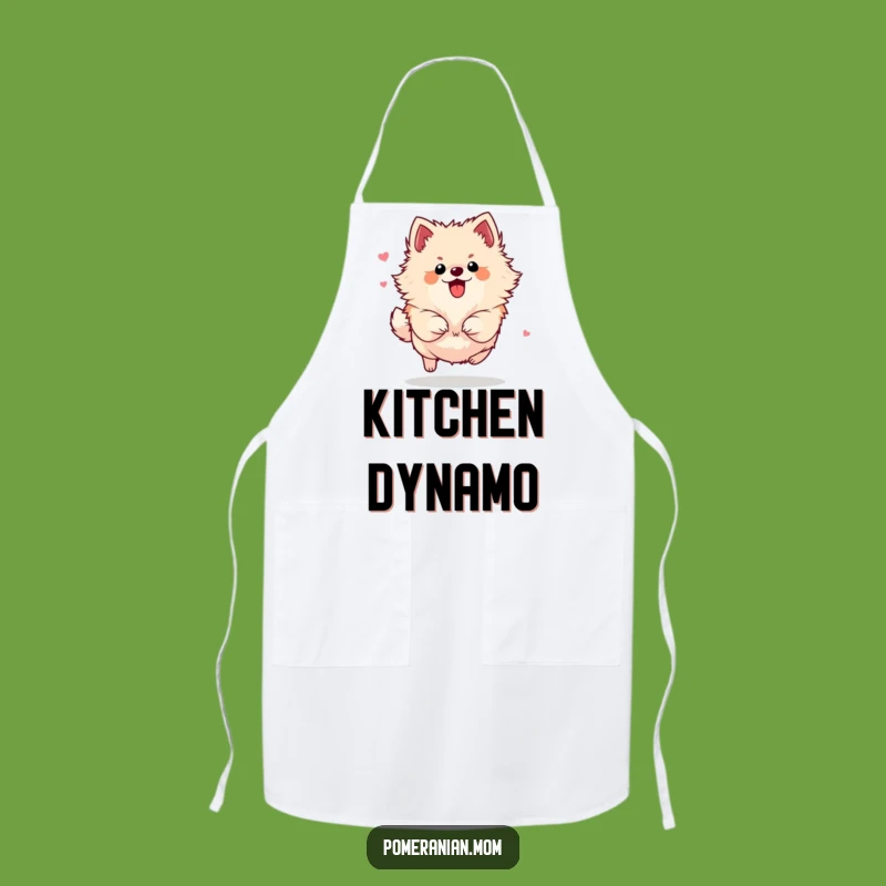 Funny Energetic Pomeranian Apron: Cook with Zest and Flair