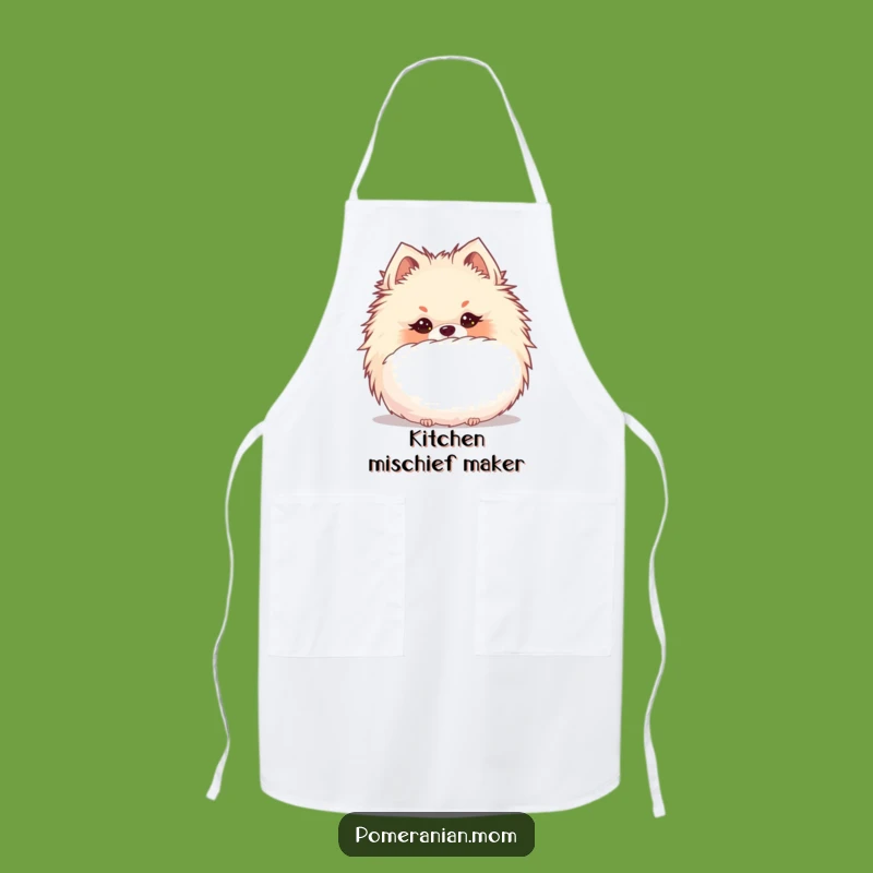 Funny Kawaii Pomeranian Hide Apron - Chef's Gift for Playful Cooks