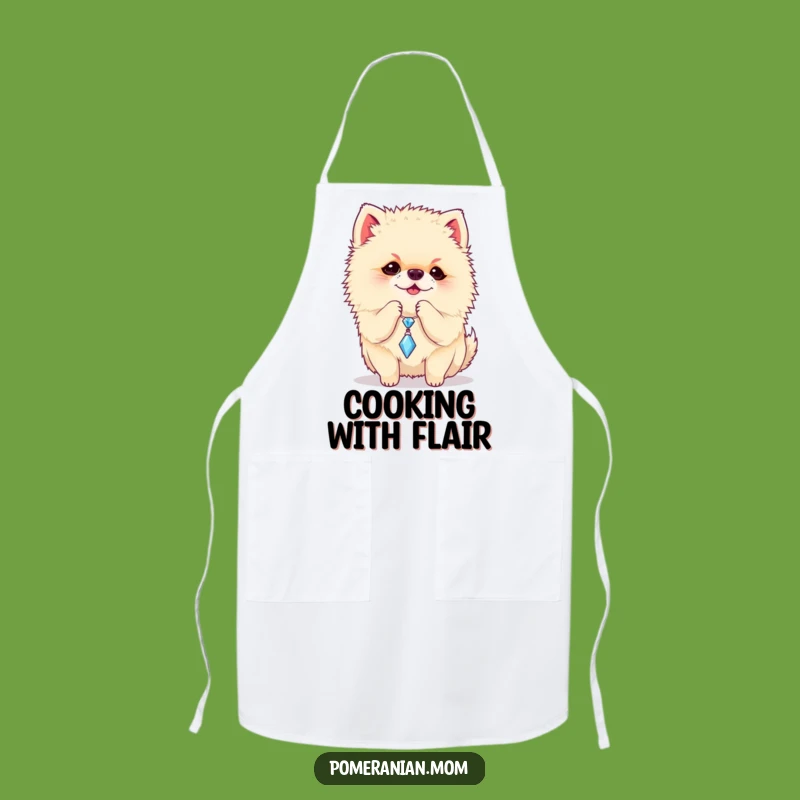 Funny Pomeranian Apron: Playful Charm Design, Hilarious Kitchen Fun for Pups