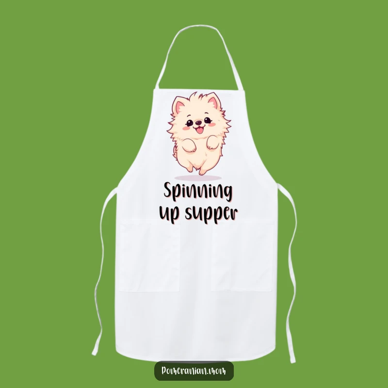 Funny Kawaii Pomeranian Spin Apron: Chef-Worthy & Hilarious Kitchen Wear