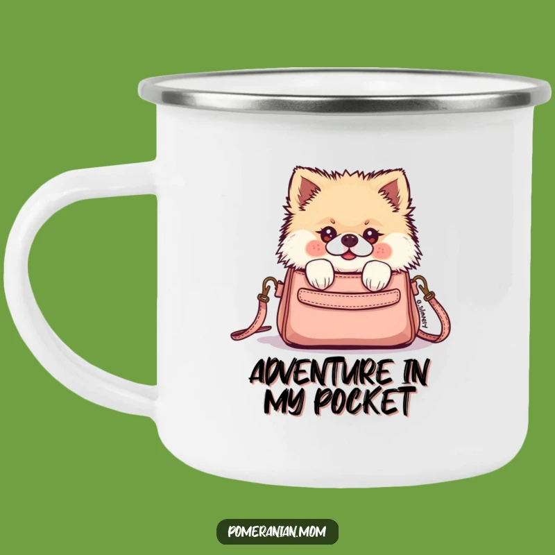 Adventure Ready Funny Kawaii Pomeranian Purse Peek Camping Mug - Outdoor Gift