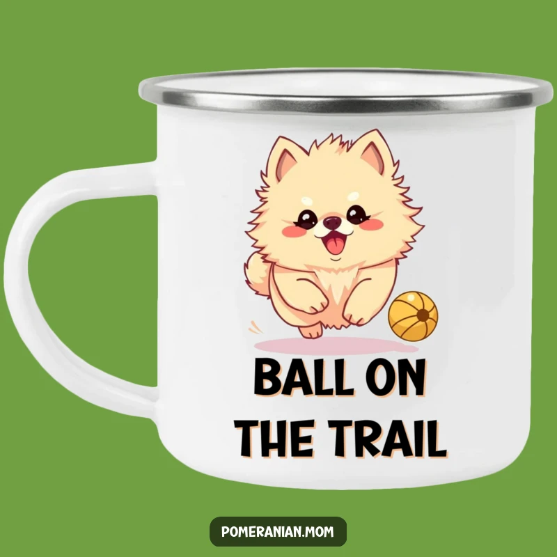 Durable Funny Kawaii Pomeranian Chase Mug - Outdoor Gift for Active Dogs