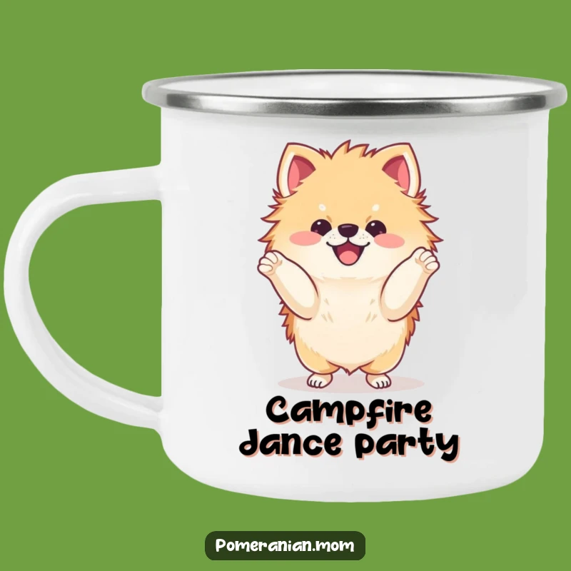 Funny Dancing Pomeranian Camping Mug: Adventure with Paws