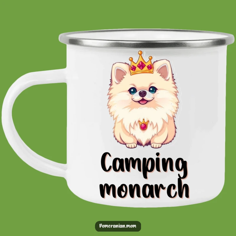 Funny Royal Pomeranian Crown Camp Mug: Sip Like Royalty Outdoors