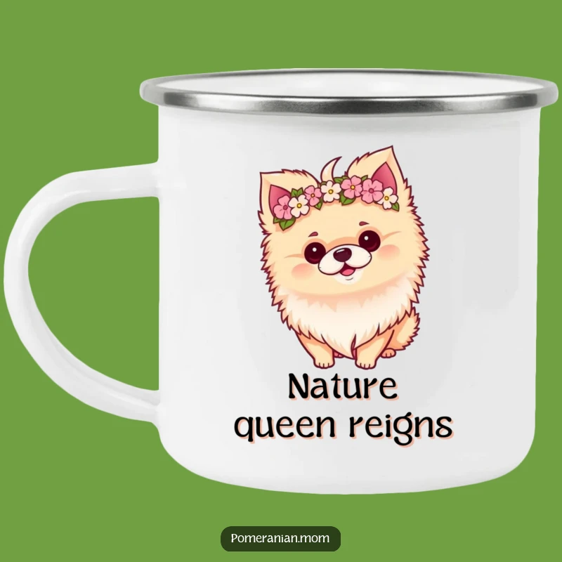 Durable Funny Kawaii Pomeranian Crown Mug - Outdoor Gift for Nature Lovers