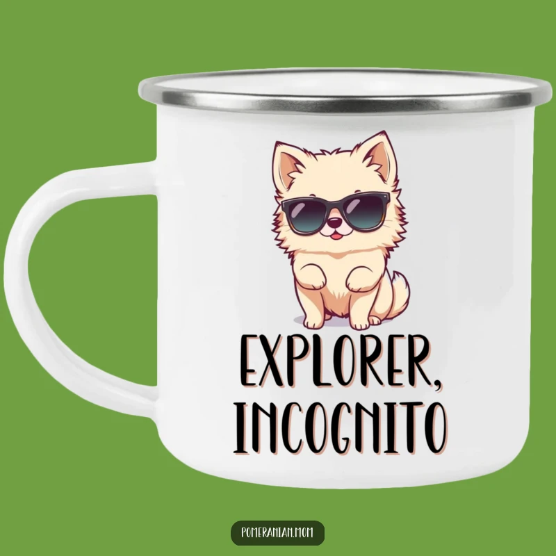 Adventure Ready Funny Tiny Pomeranian Sunglasses Mug - Cool Outdoor Gift