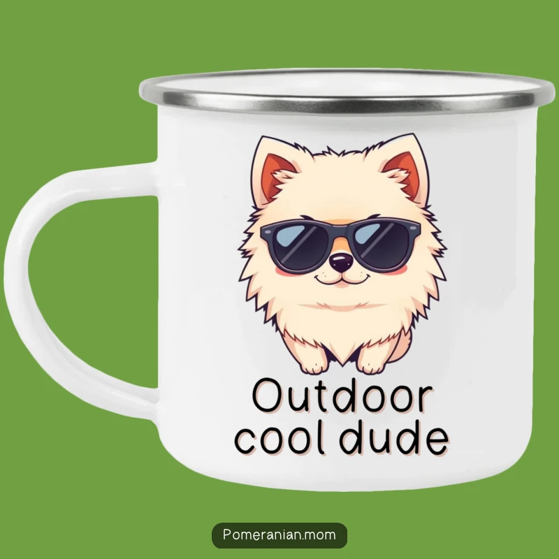 Funny Cool Pomeranian Sunglasses Camping Mug: Adventure with Style