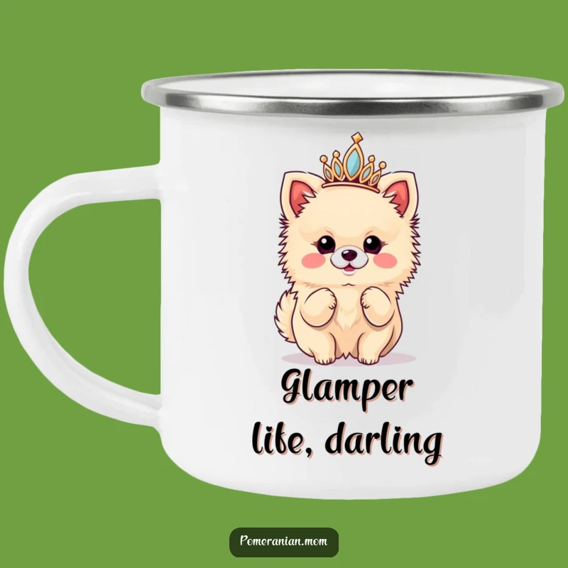 Funny Kawaii Pomeranian Diva Camping Mug: Royal and Hilarious Dog Gift