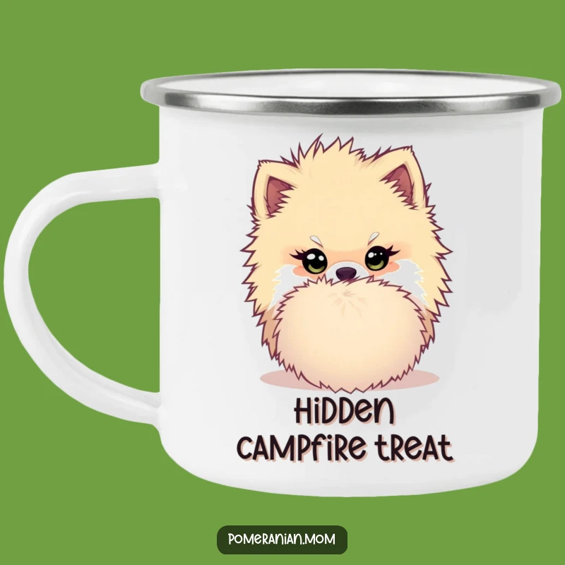 Funny Kawaii Pomeranian Camping Mug - Outdoor Mischief Pompom Cup