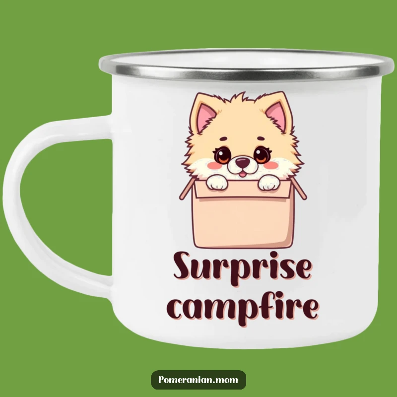 Funny Kawaii Pomeranian Toy Box Camping Mug: Rugged and Hilarious Surprise Dog Gift