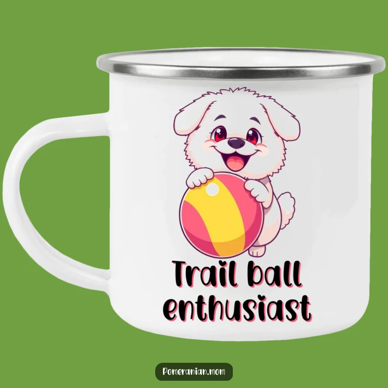 Funny Fluffy Dog Ball Camping Mug, Durable Happy Outdoor Gift