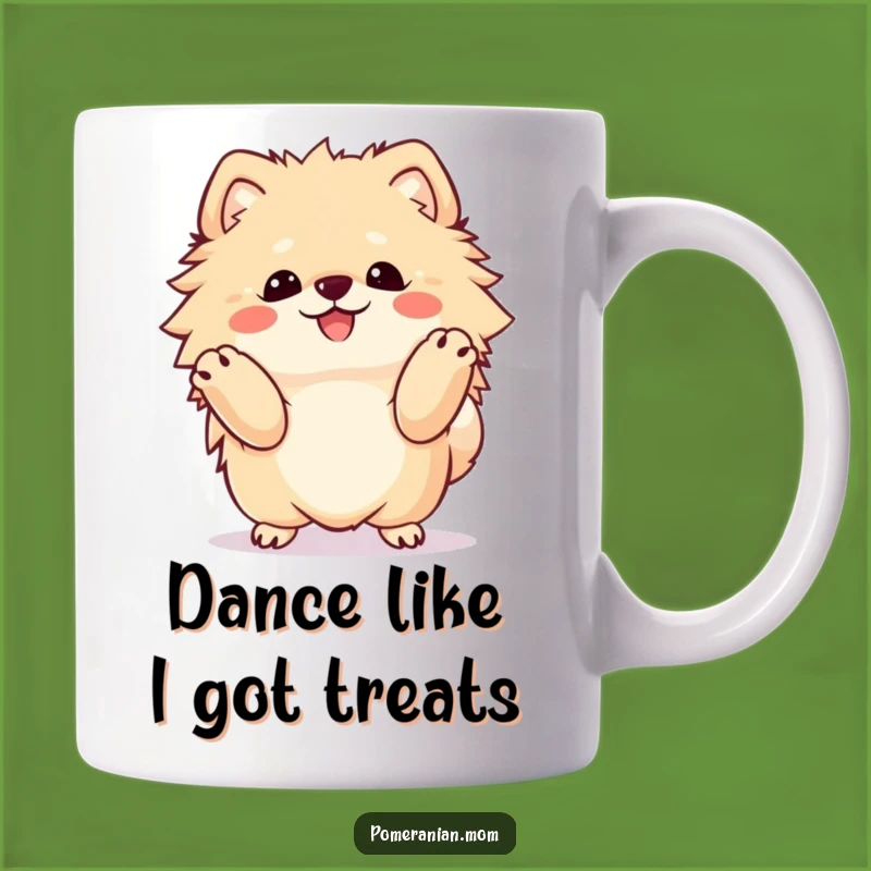 Funny Kawaii Pomeranian Happy Dance Mug, Perfect Hilarious Gift for Dog Lovers