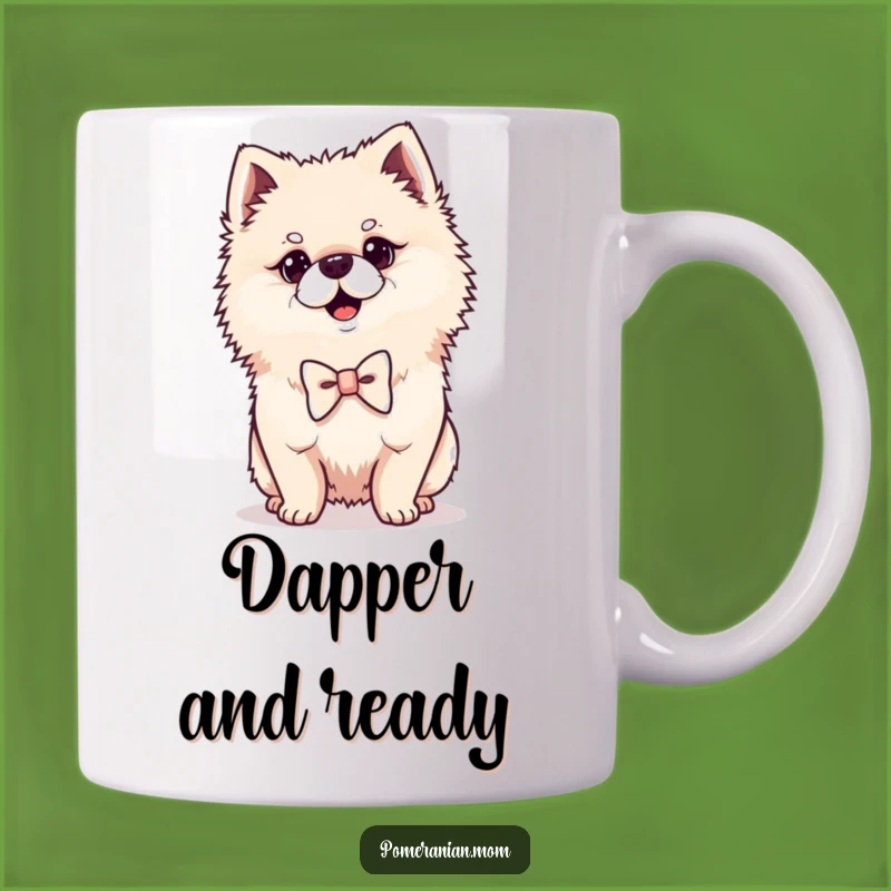 Funny Kawaii Pomeranian Mug: Dapper Dog with Bowtie, Perfect Humorous Gift for Poms