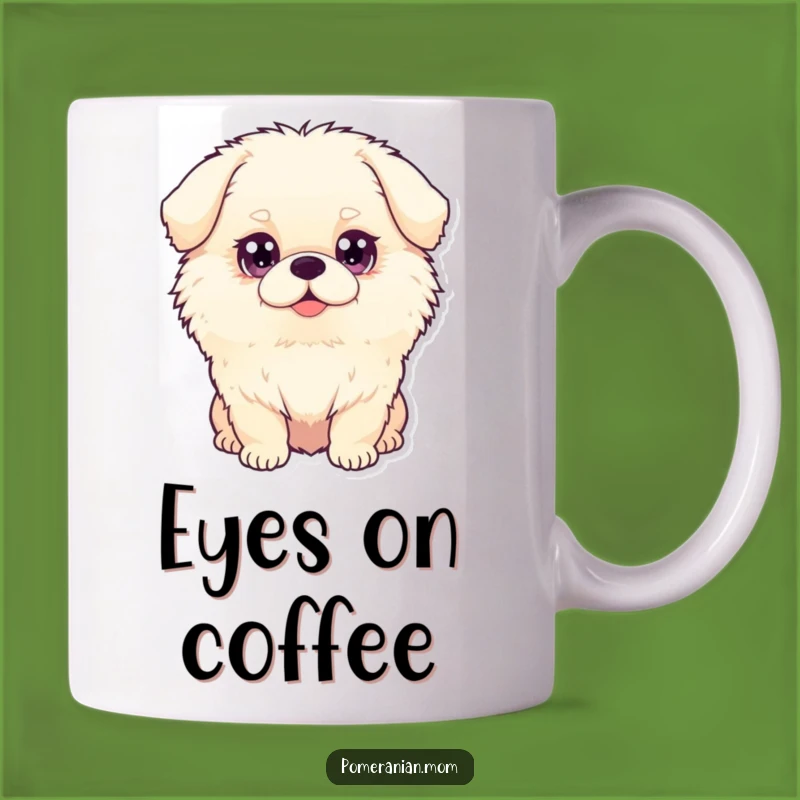 Funny Dog Sparkle Mug: Fluffy Pooch with Big Eyes, Adorable Funny Gift