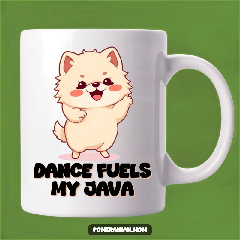 Funny Kawaii Pomeranian Happy Dance Mug - Adorable Gift for Dog Owners