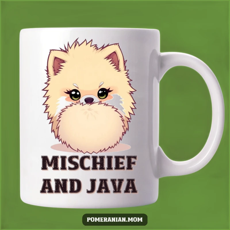 Funny Kawaii Pomeranian Mischief Mug - Hidden Pompom Dog Gift