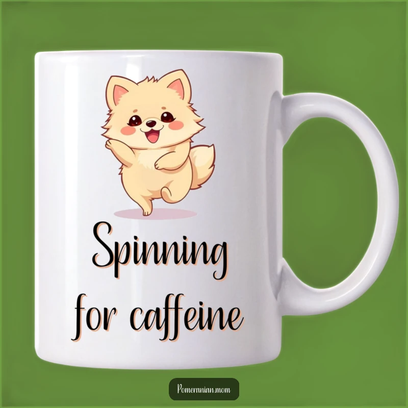 Funny Pomeranian Mug: Joyous Twirling Dog Gift