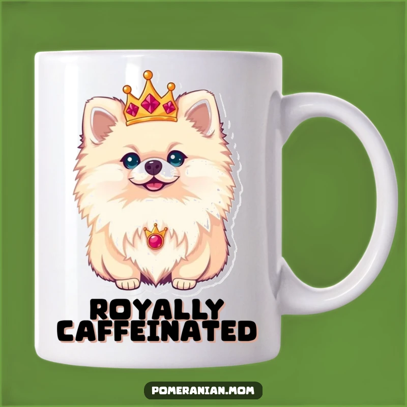 Funny Royal Pomeranian Crown Mug: A Regal Canine Gift for Your Majesty