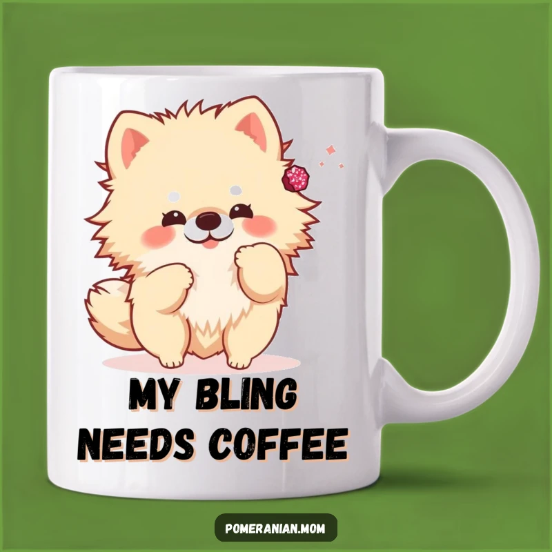 Funny Sparkly Toss Kawaii Pomeranian Mug: Playful Pup Gift for Joyful Mornings