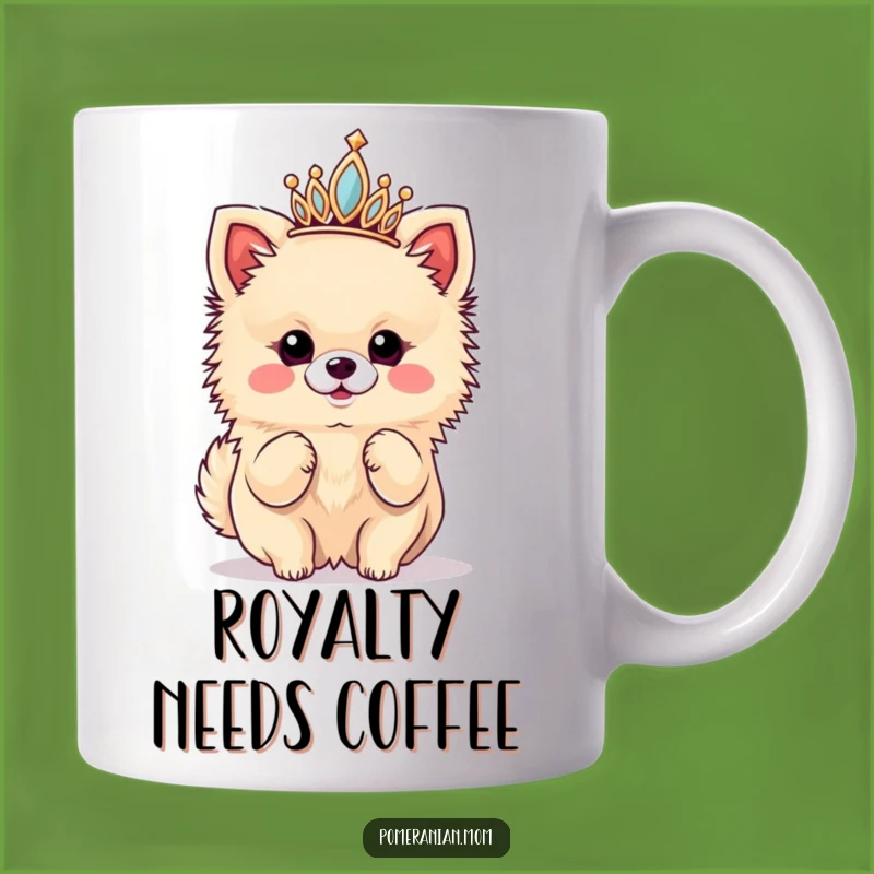 Funny Kawaii Pomeranian Diva Mug: Hilarious Crowned Dog Lover Gift for Queens
