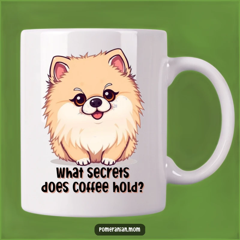 Funny Curious Kawaii Pomeranian Mug: The Perfect Puppy Gift with a Smile
