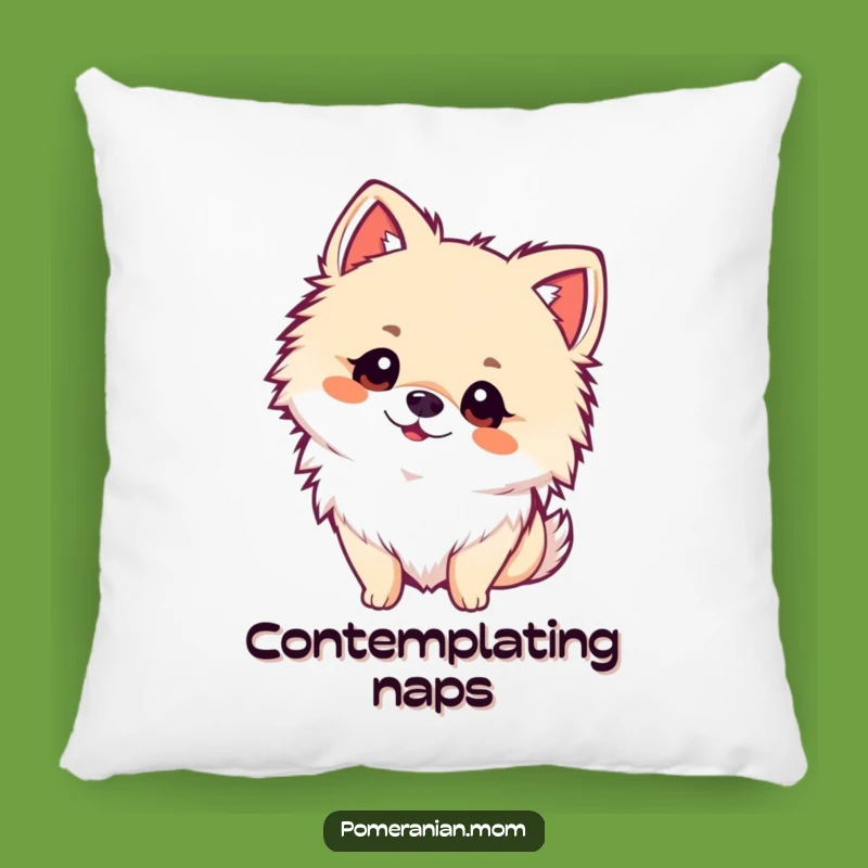 Funny Kawaii Pomeranian Curiosity Pillow - Cozy & Sweet Accent