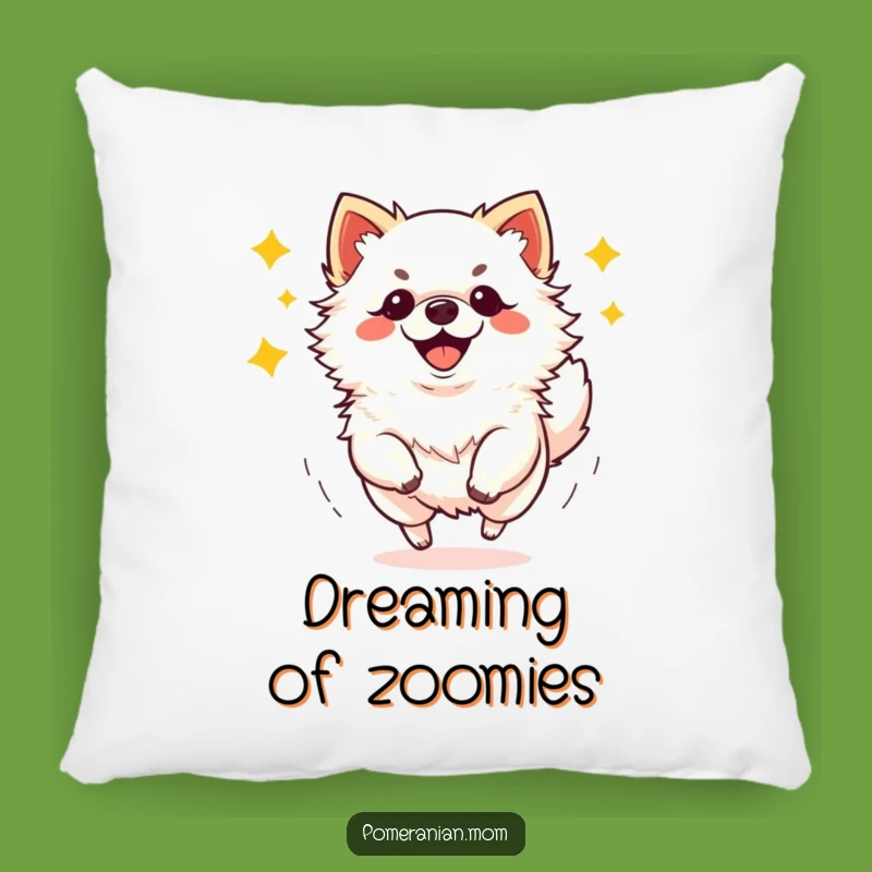 Funny Pomeranian Zoomies Pillow: Cozy Kawaii Dog Comfort