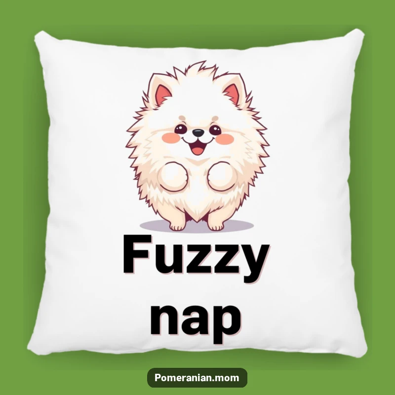 Funny Pomeranian Fluff Ball Throw Pillow: Soft, Cheerful Dog Gift