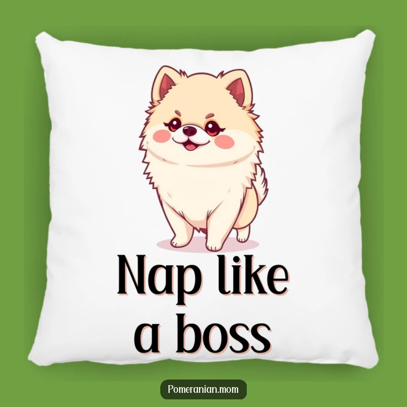 Funny Kawaii Pomeranian Strut Pillow - Cozy Boldness & Humor