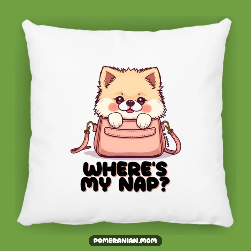 Cozy Funny Kawaii Pomeranian Purse Peek Pillow - Cute Accent Decor Gift