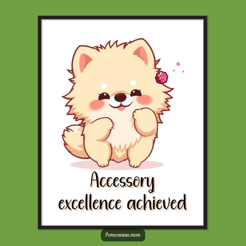 Funny Sparkly Toss Kawaii Pomeranian Digital Art: Instant Playful Decor Download