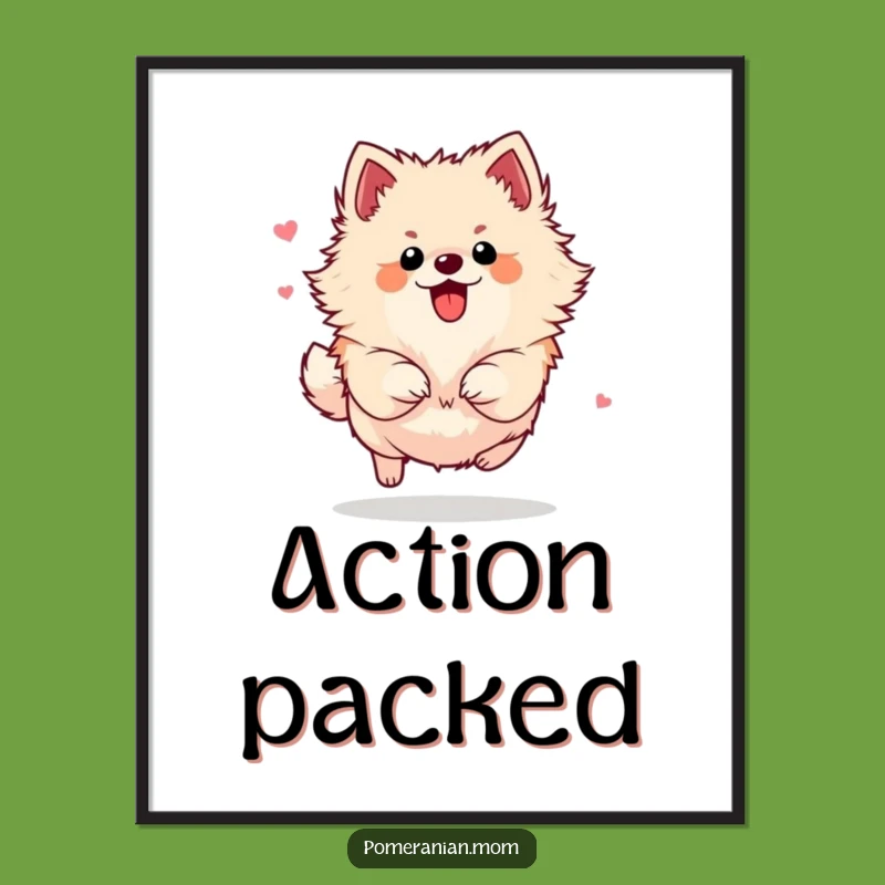 Funny Energetic Pomeranian Digital Art: Instant Vibrant Wall Decor