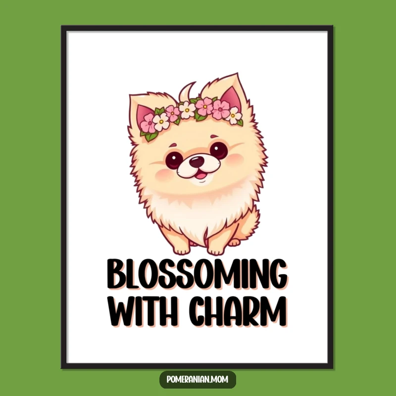 Instant Funny Kawaii Pomeranian Crown Art Print - Printable Gift