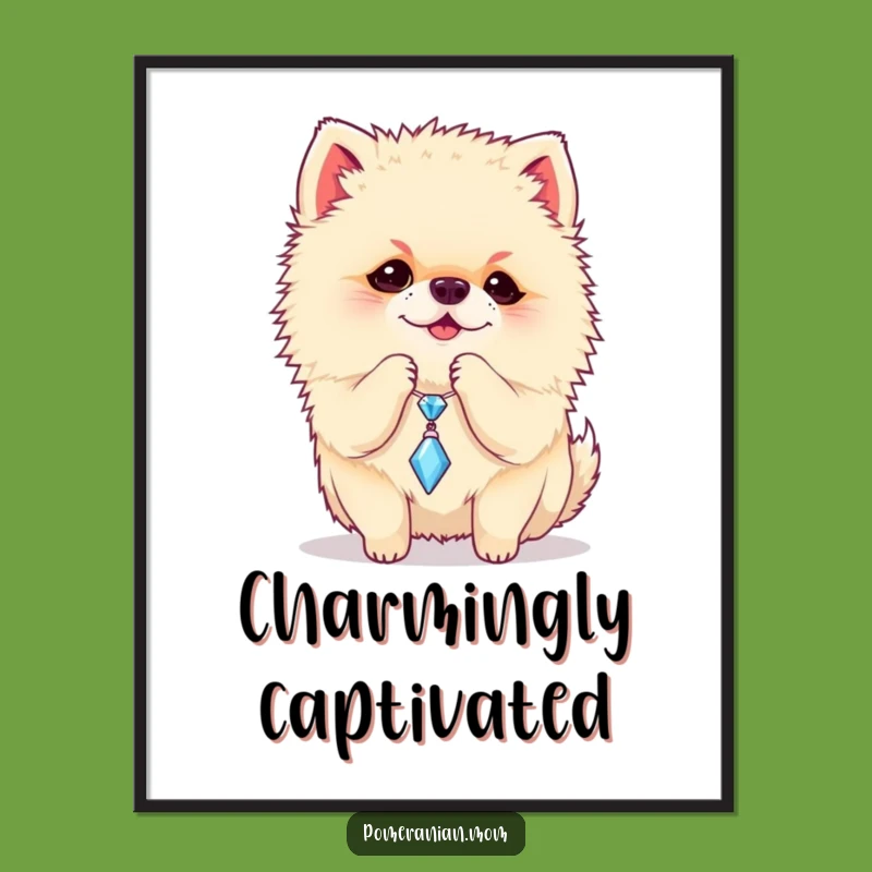 Funny Pomeranian Charm Digital Art: Playful Pup, Instant Hilarious Decor
