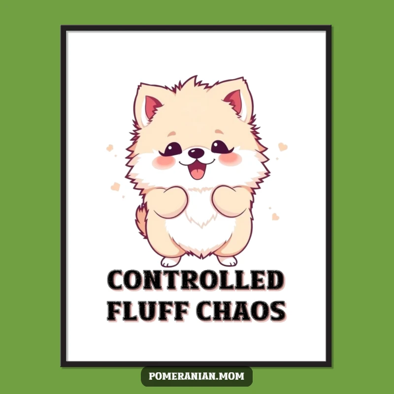 Funny Kawaii Pomeranian Shake Digital Art - Excitable Art Download