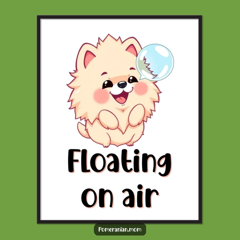 Funny Kawaii Pomeranian Bubble Bark Digital Art: Instant Hilarious Dog Download