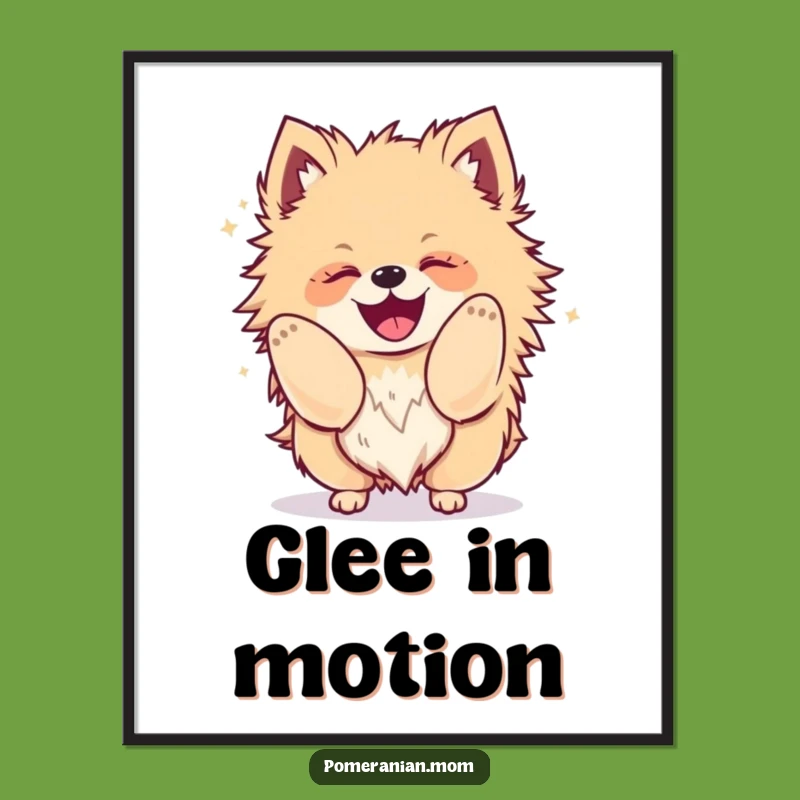 Funny Kawaii Pomeranian Digital Art: Shaking Dog Download, Perfect Humorous Wall Art Gift