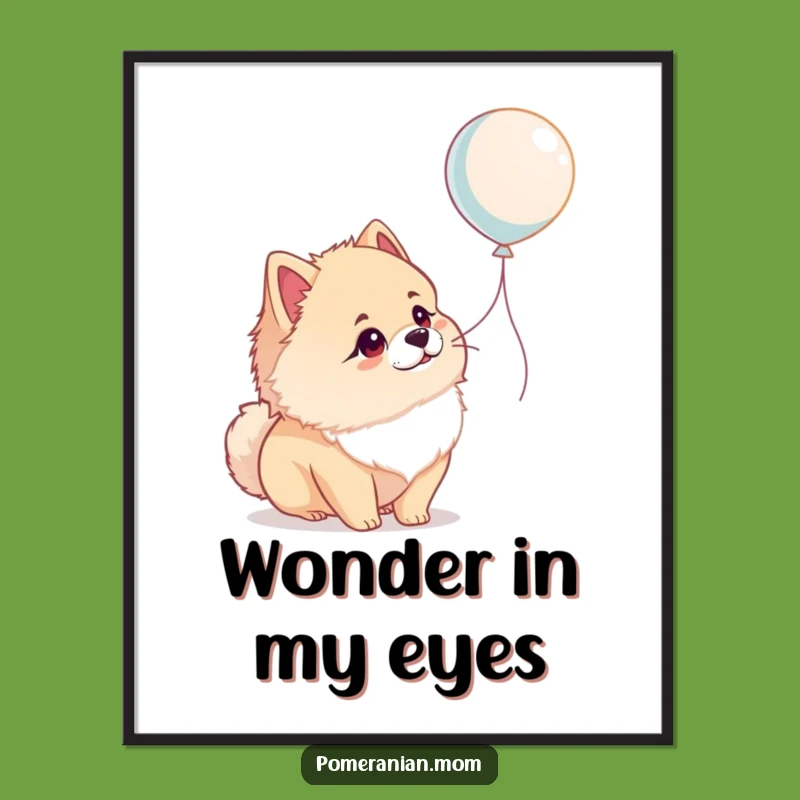Funny Pomeranian Balloon Digital Art: Wonder Pup, Instant Hilarious Decor