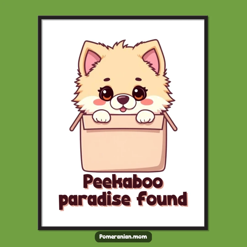 Funny Kawaii Pomeranian Toy Box Digital Art: Instant Surprise Dog Download