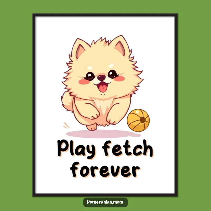 Instant Funny Kawaii Pomeranian Chase Art Print - Printable Gift