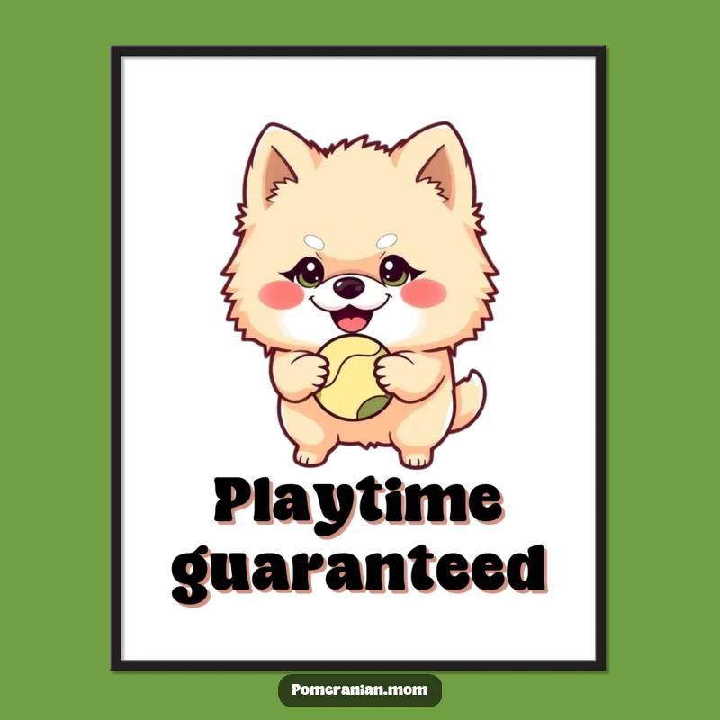 Instant Download Funny Mischievous Pomeranian Ball Art - Playful Decor