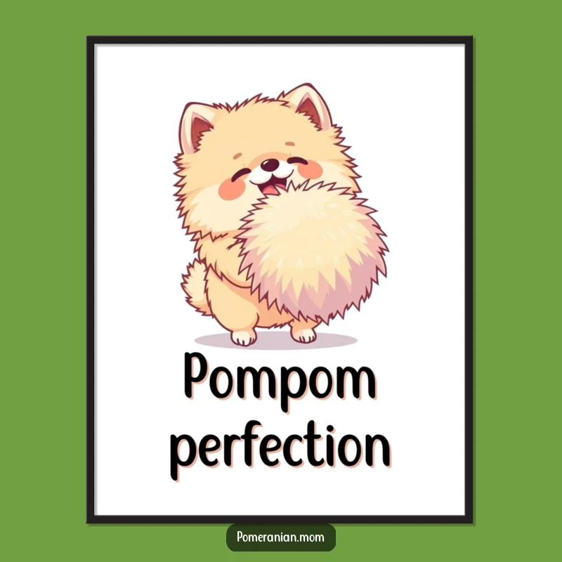 Funny Pomeranian Digital Art: Joyful Pom-Pom Shake Print Download