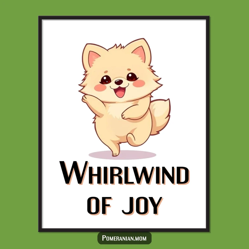 Funny Pomeranian Digital Art: Joyous Twirling Art Gift