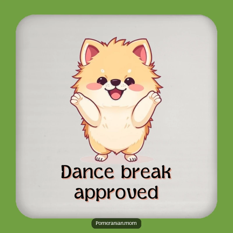 Funny Dancing Pomeranian Coaster: Protect Surfaces with Paws
