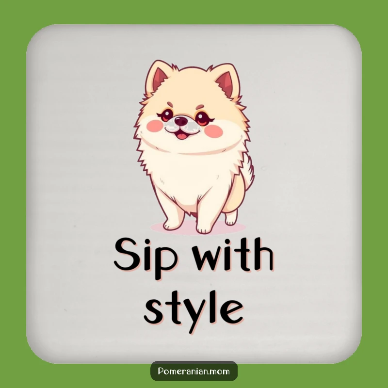 Funny Kawaii Pomeranian Strut Coaster - Confident Protection