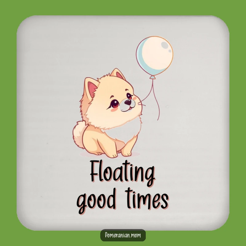 Funny Pomeranian Coaster Set: Balloon Wonder, Adorable & Hilarious Decor
