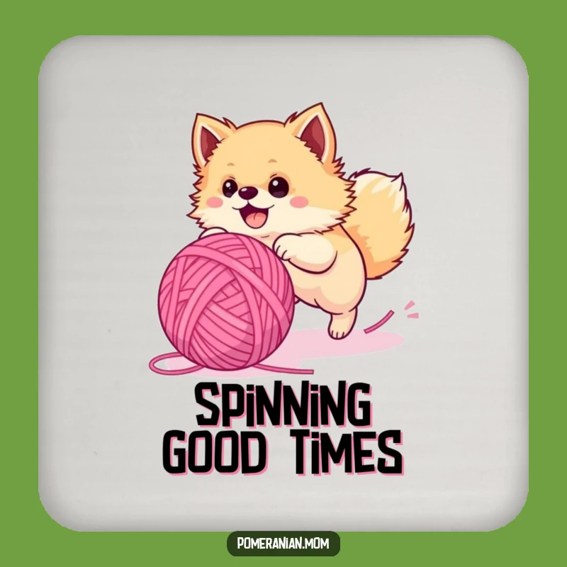 Funny Pomeranian Yarn Ball Coasters: Protect Surfaces with Hilarious Dog Art