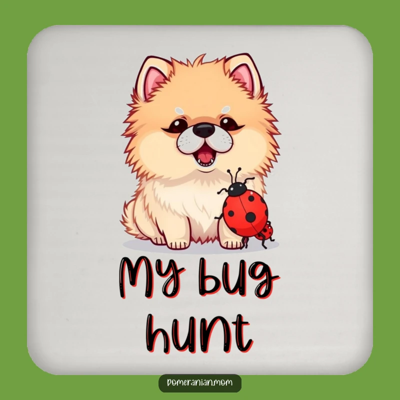 Funny Kawaii Pomeranian Ladybug Coasters - Hilarious Dog Gift Set for Drinks