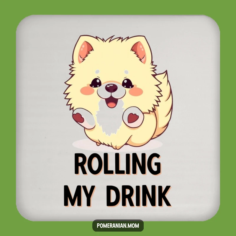 Funny Kawaii Pomeranian Roll Coasters: Protect Surfaces with Hilarious Charm